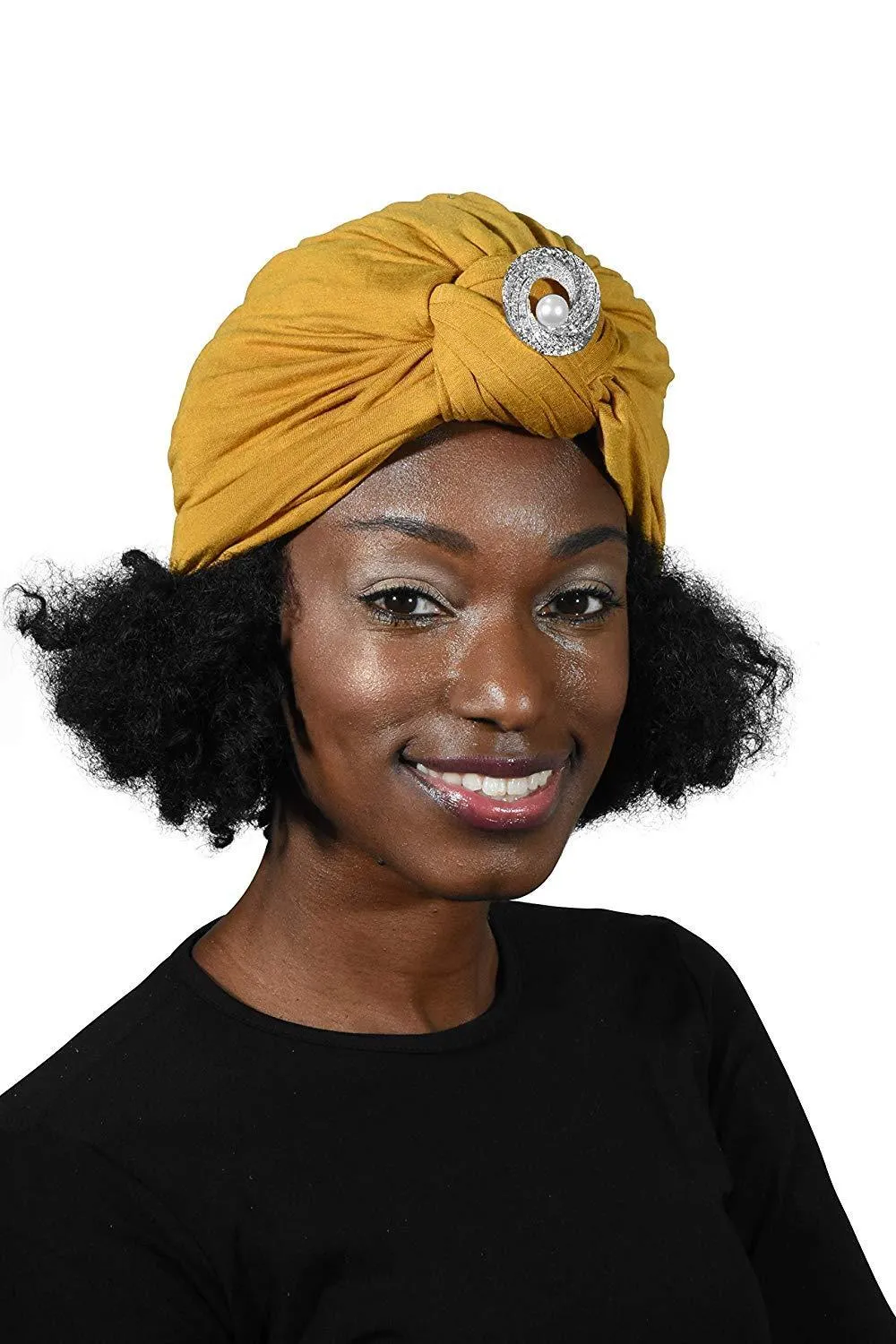 Turban with Silver Pearl Circle