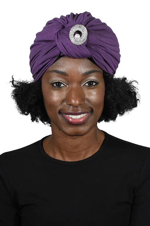 Turban with Silver Pearl Circle