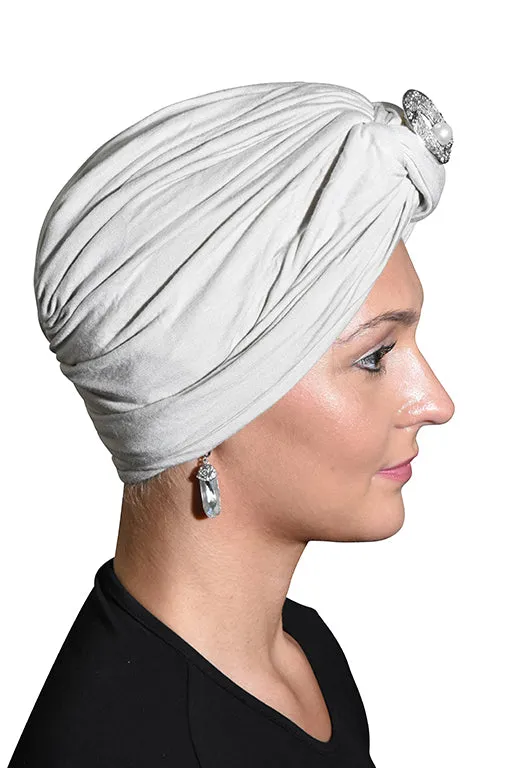 Turban with Silver Pearl Circle