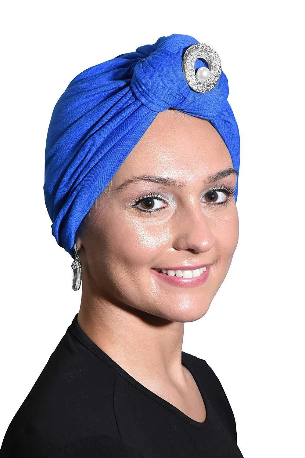 Turban with Silver Pearl Circle