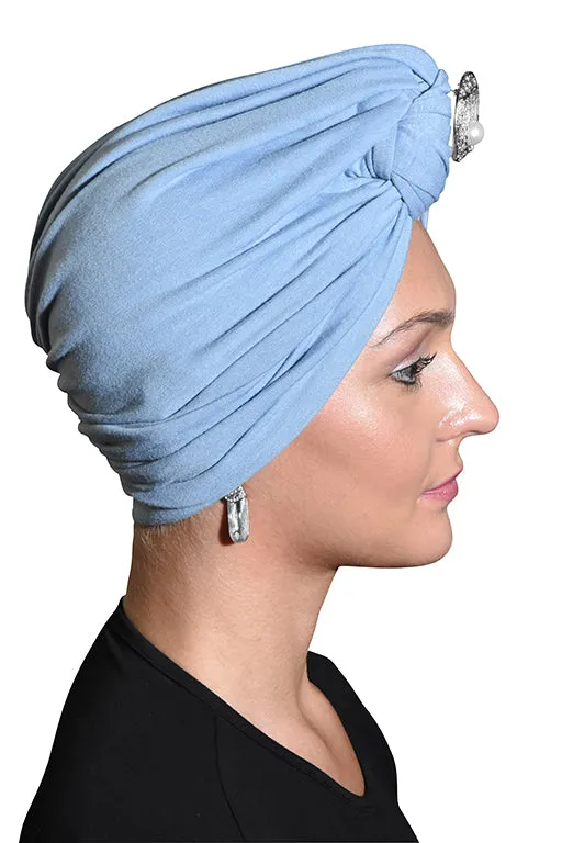 Turban with Silver Pearl Circle