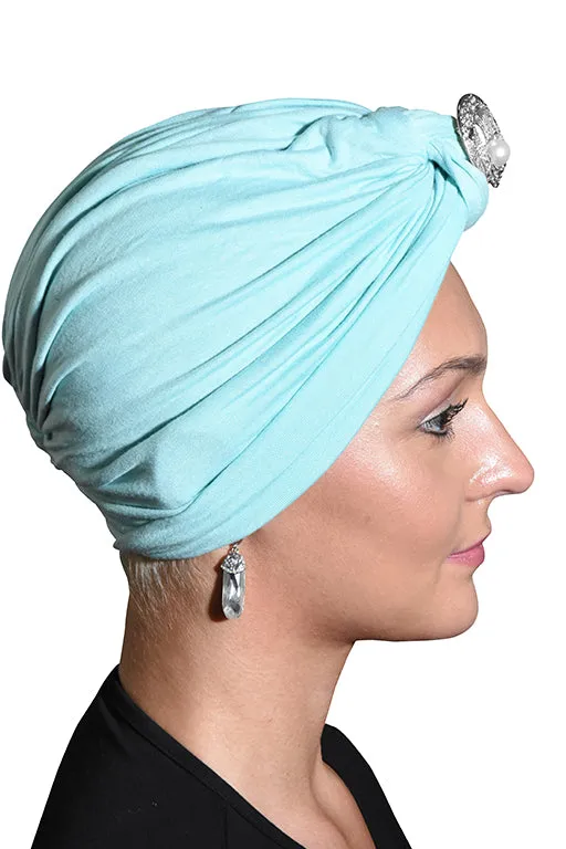 Turban with Silver Pearl Circle