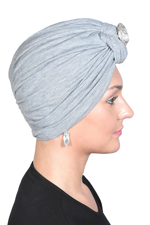Turban with Silver Pearl Circle