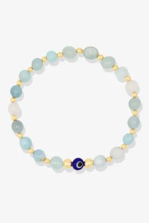 Ultimate Aquamarine Evil Eye Gold Vermeil Bracelet