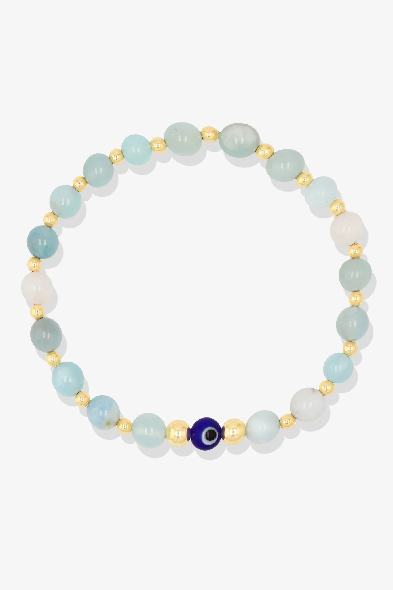 Ultimate Aquamarine Evil Eye Gold Vermeil Bracelet