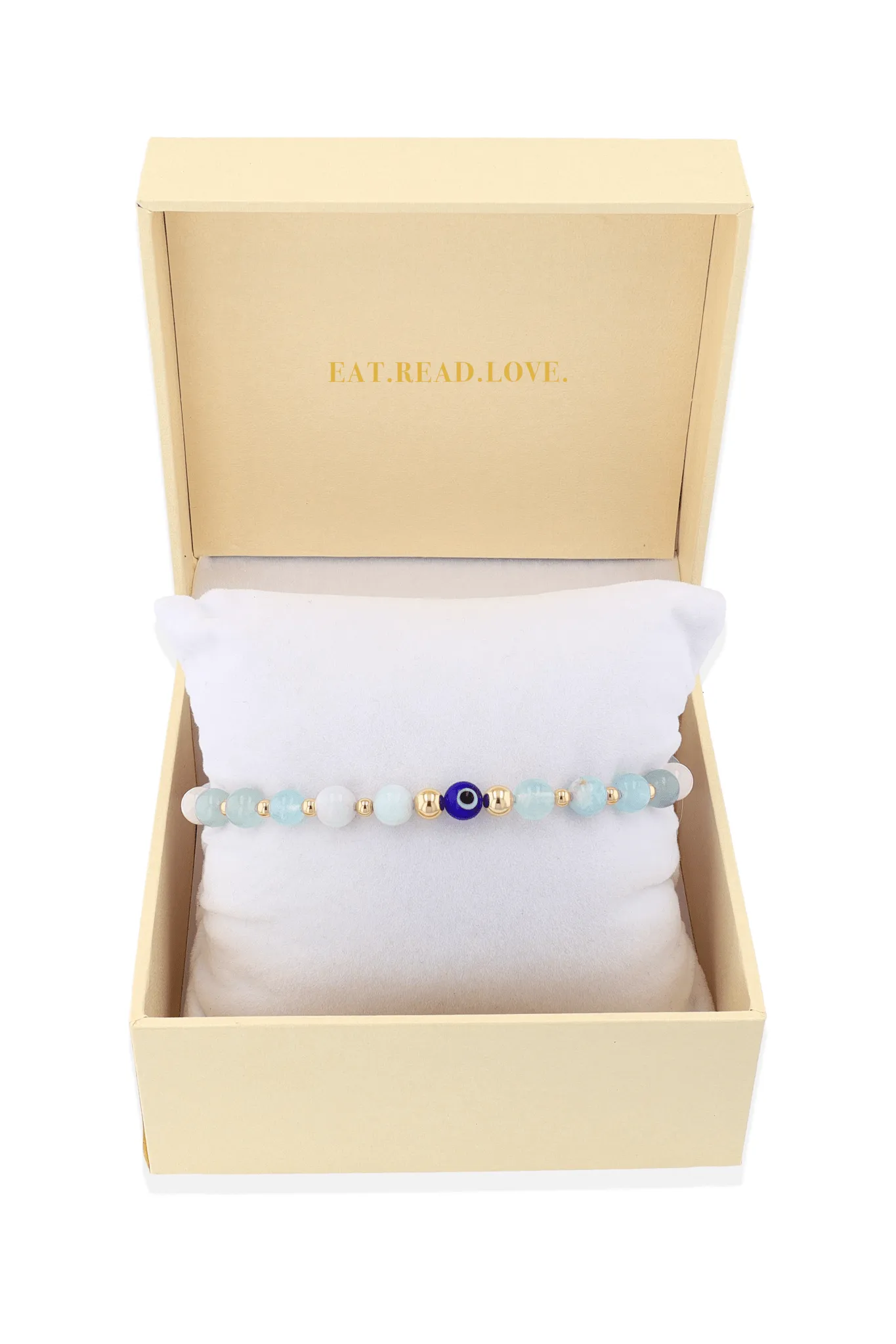 Ultimate Aquamarine Evil Eye Gold Vermeil Bracelet